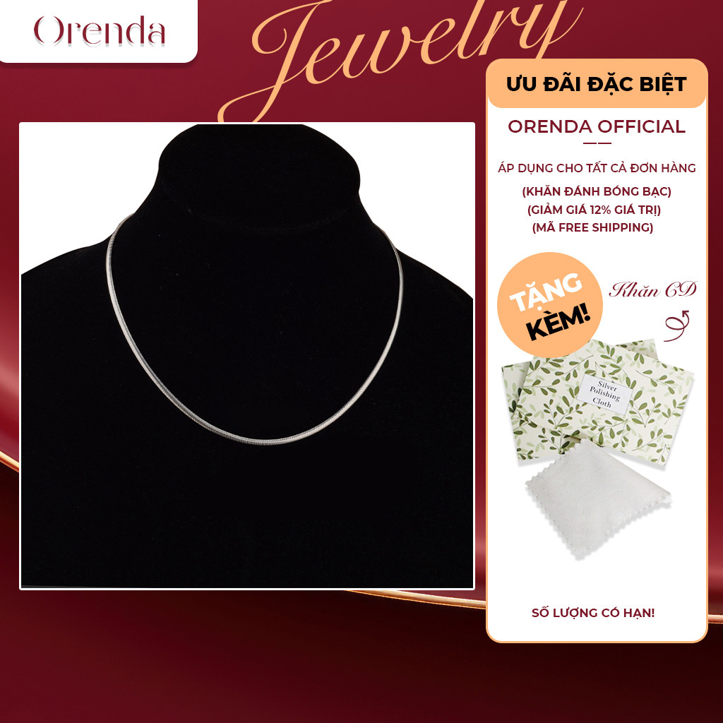 Dây chuyền bạc Orenda sáng bóng ánh bạc