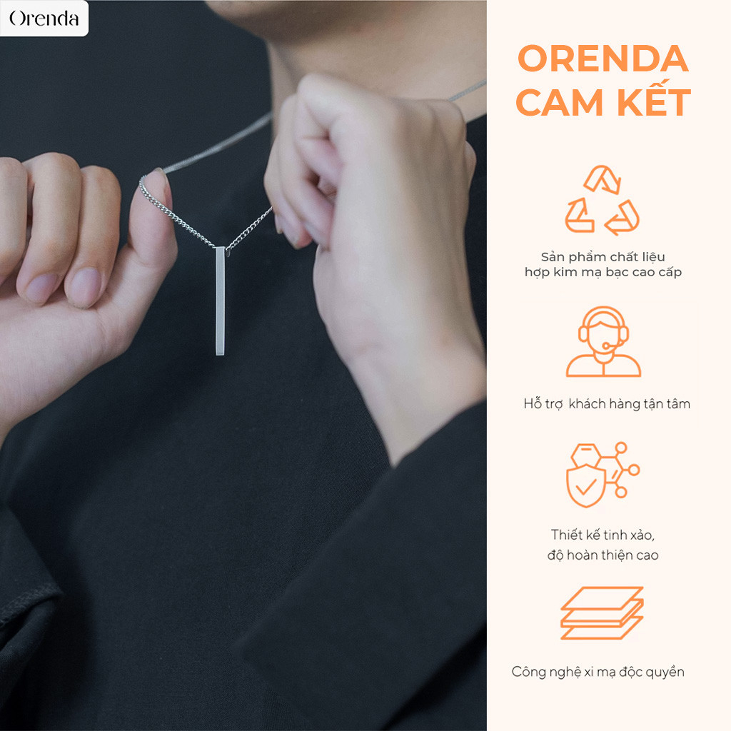 Dây Chuyền Bạc Orenda Thanh Thép Khối