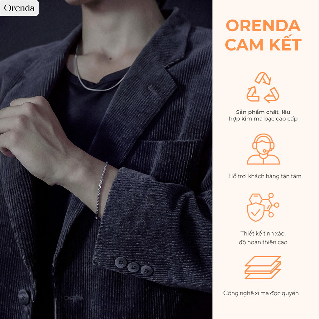 Vòng tay DNA xoắn kép Orenda phong cách streetwear hip-hop cá tính mạnh